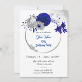 Invitation couronne d'argent bleu royal (Devant)