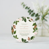 Invitation Couronne d'automne aux jolies fleurs roses (Debout devant)