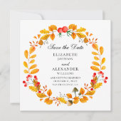 Invitation Couronne d'automne jaune. Mariage de automne enreg (Devant)