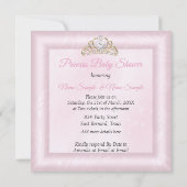 Invitation Couronne de Bain de Princesse Calèche Rose (Dos)