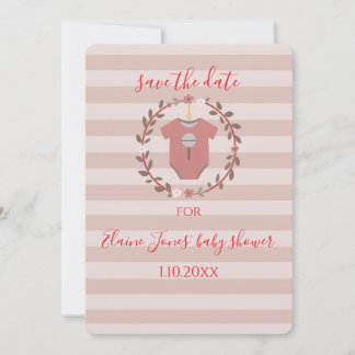Invitation Couronne de bandes roses pour l'annonce de la baby