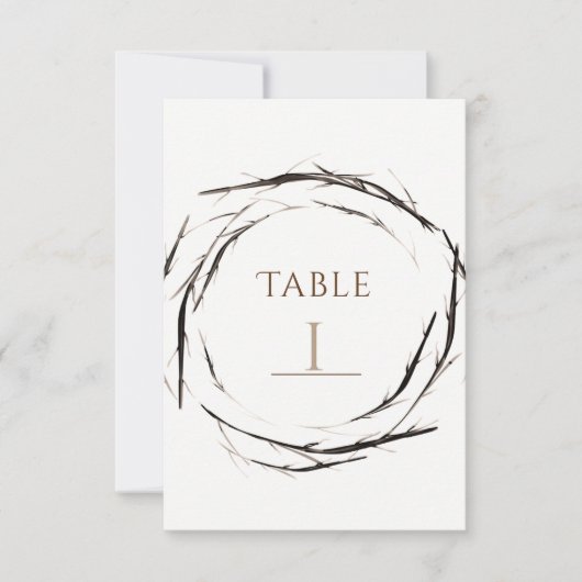 Invitation Couronne de bâtons rustiques Branches Numéro de ta (Devant)