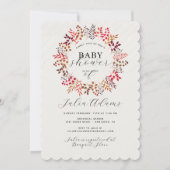 Invitation Couronne de bébé de douche de feuille d'automne d' (Devant)