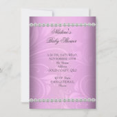 Invitation Couronne de bébé princesse fille blanc rose (Dos)