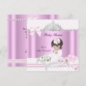 Invitation Couronne de bébé princesse fille chiot (Devant / Derrière)