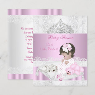 Invitation Couronne de bébé princesse fille en dentelle