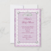 Invitation Couronne de bébé princesse fille rose (Dos)