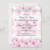 Invitation Couronne de bébé princesse fille rose florale 2 (Dos)