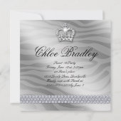 Invitation Couronne de bijoux dorés pour fête Sweet 16 (Dos)