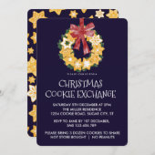 Invitation Couronne de biscuits de Noël avec Arrière - plan b (Devant / Derrière)