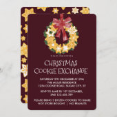 Invitation Couronne de biscuits de Noël avec Arrière - plan d (Devant / Derrière)