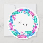 Invitation couronne de boho florescente, élégance des couleur (Dos)