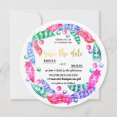 Invitation couronne de boho florescente, élégance des couleur (Devant)