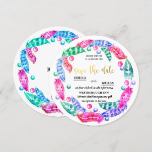Invitation couronne de boho florescente, élégance des couleur