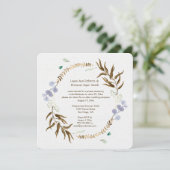 Invitation Couronne de botanique rustique Réception seulement (Debout devant)