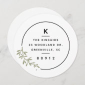 Invitation Couronne de branche d'olive à monogramme moderne n (Devant / Derrière)