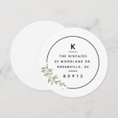 Invitation Couronne de branche d'olivier à monogramme moderne (Devant / Derrière)