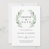Invitation Couronne de branche d'olivier Changer la date de m (Devant)