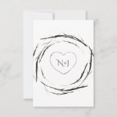 Invitation Couronne de branches et brindilles rustiques Numér (Dos)