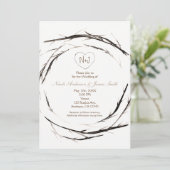 Invitation Couronne de brindilles et branches rustiques pour  (Debout devant)