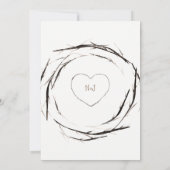 Invitation Couronne de brindilles et branches rustiques pour  (Dos)