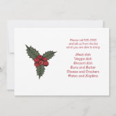 Invitation Couronne de Cardinal Rouge Souper de Noël à potluc (Dos)
