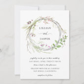 Invitation Couronne de cerceau de fleurs sauvages élégantes p (Devant)