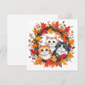 Invitation couronne de chat d'automne (Devant / Derrière)