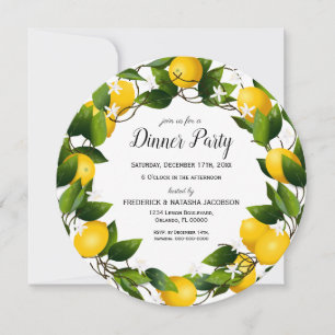 Invitation Couronne de citron Fête