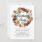 Invitation Couronne de citrouilles Boho pour fête d'anniversa (Devant)