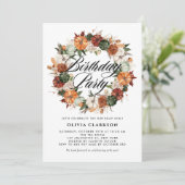 Invitation Couronne de citrouilles Boho pour fête d'anniversa (Debout devant)