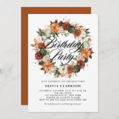 Invitation Couronne de citrouilles Boho pour fête d'anniversa (Devant / Derrière)
