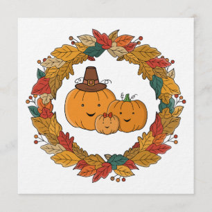 Invitation Couronne de citrouilles d'automne pour la famille