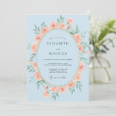 Invitation Couronne de corail céleste de mariage (Debout devant)