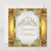 Invitation Couronne de dentelle perle blanche dorée pour Quin (Dos)