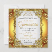 Invitation Couronne de dentelle perle blanche dorée pour Quin (Devant)