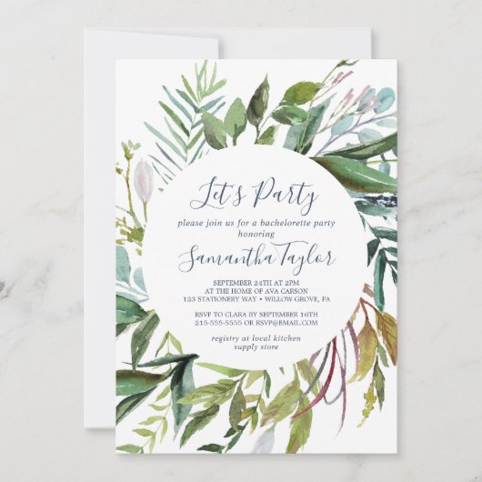 Invitation Couronne de diamants de verdure d'été Faisons la f (Devant)