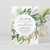 Invitation Couronne de diamants de verdure d'été Faisons la f (Debout devant)