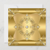 Invitation Couronne de diamants dorés pour fête des 15 ans de (Dos)