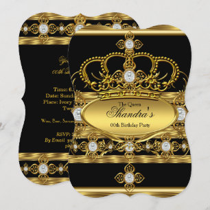 Invitation Couronne de diamants en or royale de la Reine Fête