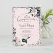 Invitation Couronne de diamants, Fleurs blanches Tiara Argent (Debout devant)