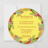 Invitation Couronne de dîner de Thanksgiving (Devant)