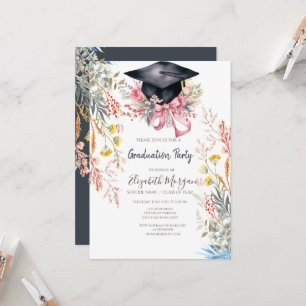 Invitation Couronne de diplômé de Prairie de Fleur Sauvage Ru