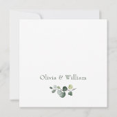Invitation Couronne de eucalyptus moderne pour DOUBLE MARIAGE (Dos)