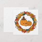 Invitation Couronne de famille citrouille d'automne (Devant / Derrière)