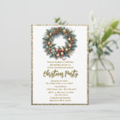 Invitation Couronne de fête de Noël pour une soirée d'entrepr (Debout devant)