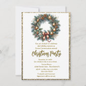 Invitation Couronne de fête de Noël pour une soirée d'entrepr (Devant)
