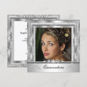 Invitation Couronne de fête des 15 ans Quinceañera Blanche Ar