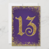 Invitation Couronne de fêtes Sweet 13 pailletée de pourpre et (Dos)