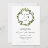 Invitation Couronne de feuillage pour les 25 ans d'anniversai (Devant)